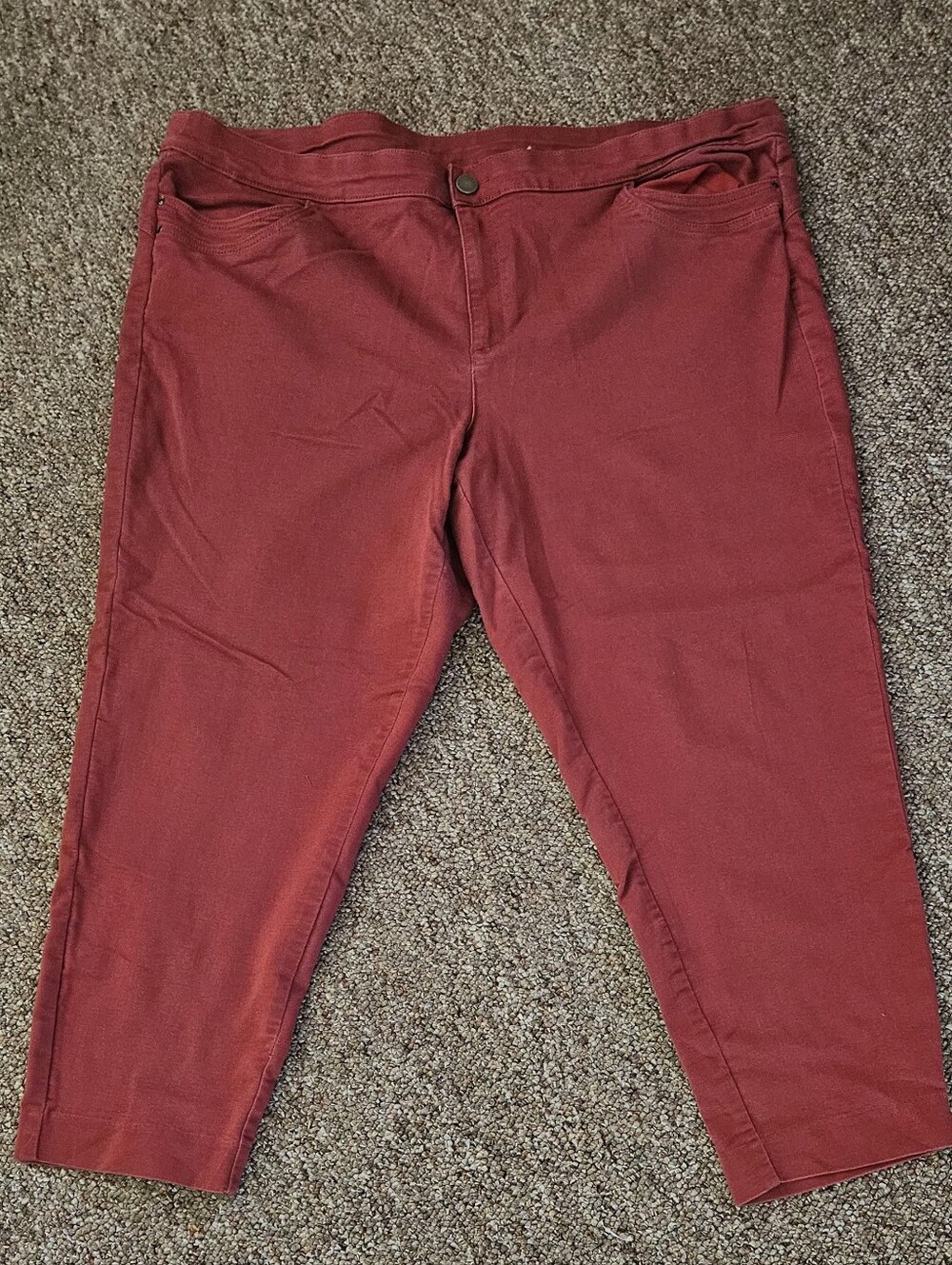 CJ Banks Rust Red Stitch-Detail Pants